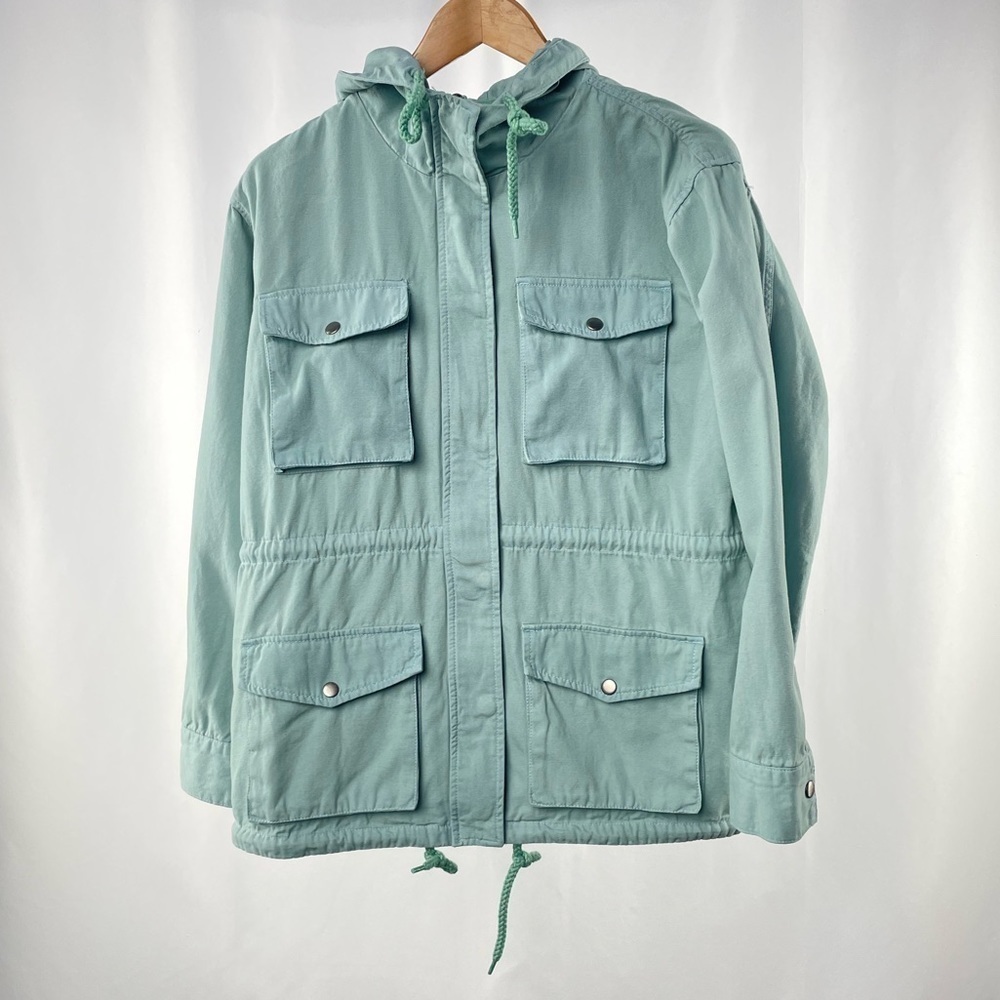 Urban Outfitters Cotton Hooded Barn Coat Field Jacket in Sage Green Size Small